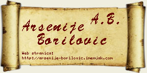 Arsenije Borilović vizit kartica